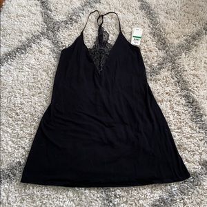 Black chemise with lace back
